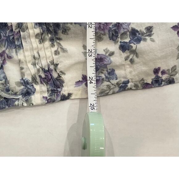 Kim Rogers Cotton Sleeveless Button Down Shirt, Floral, Ruffles, Pleats, M - Picture 11 of 11